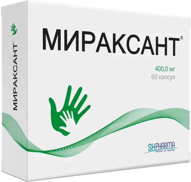 МИРАКСАНТ при мужском бесплодии улучшает сперматогенез, 60 капсул, 400 мг