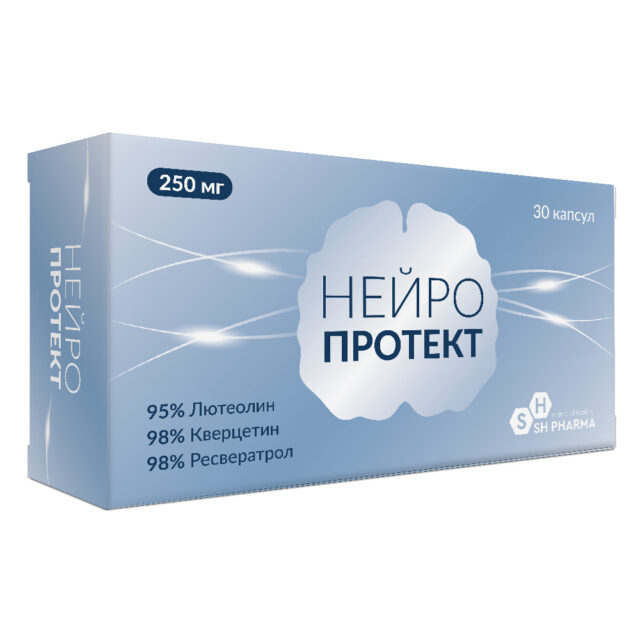 НЕЙРОПРОТЕКТ от стресса, для памяти, для мозга, нейропротектор 250 мг, 30 капсул
